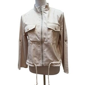 NWT Emery Rose Lightweight Utility Jacket Beige Long Sleeve Size S